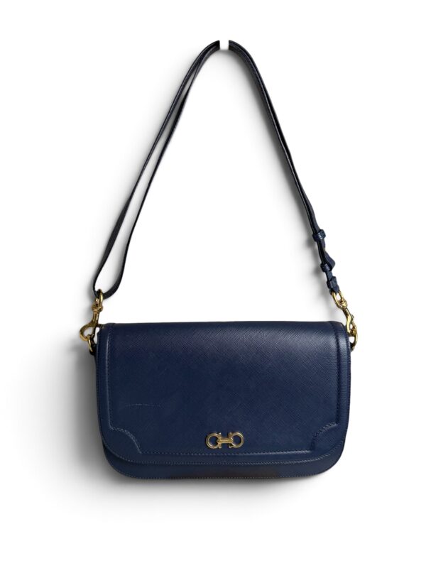Salvatore Ferragamo Gancini Crossbody Bag Navy