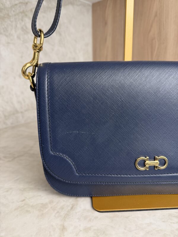 Salvatore Ferragamo Gancini Crossbody Bag Navy