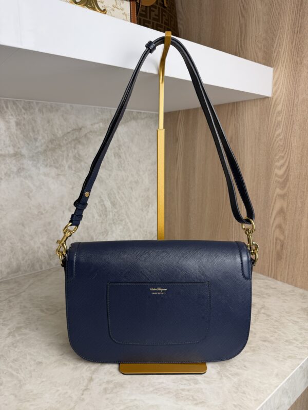Salvatore Ferragamo Gancini Crossbody Bag Navy