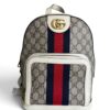 Gucci GG Supreme Monogram Calfskin Web Small Ophidia Day Backpack Beige Ebony New Acero