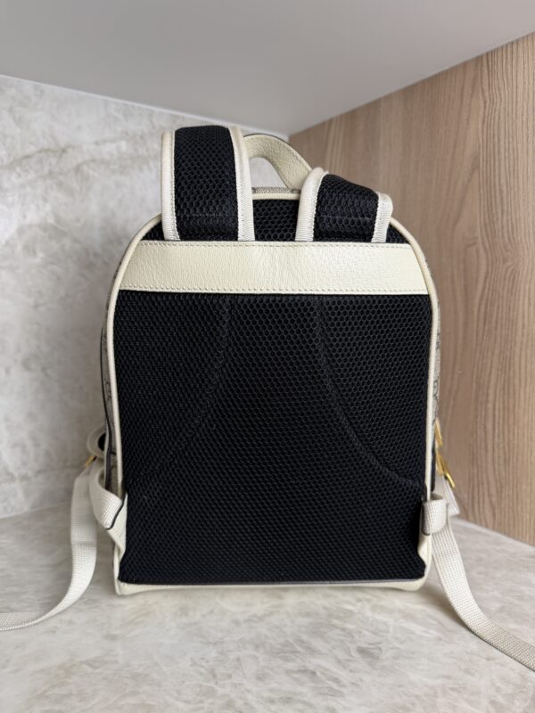 Gucci GG Supreme Monogram Calfskin Web Small Ophidia Day Backpack Beige Ebony New Acero